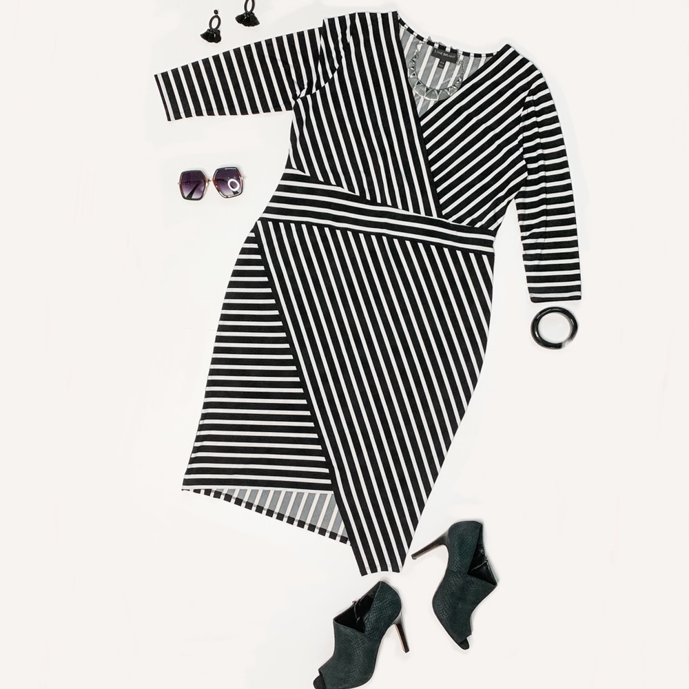 NWOT Lane Bryant Striped Faux Wrap Dress 18/20